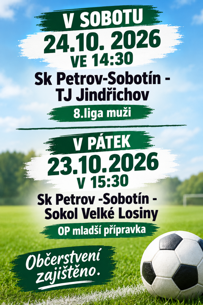 SK Petrov-Sobotín - pozvánka na&nbsp;fotbal