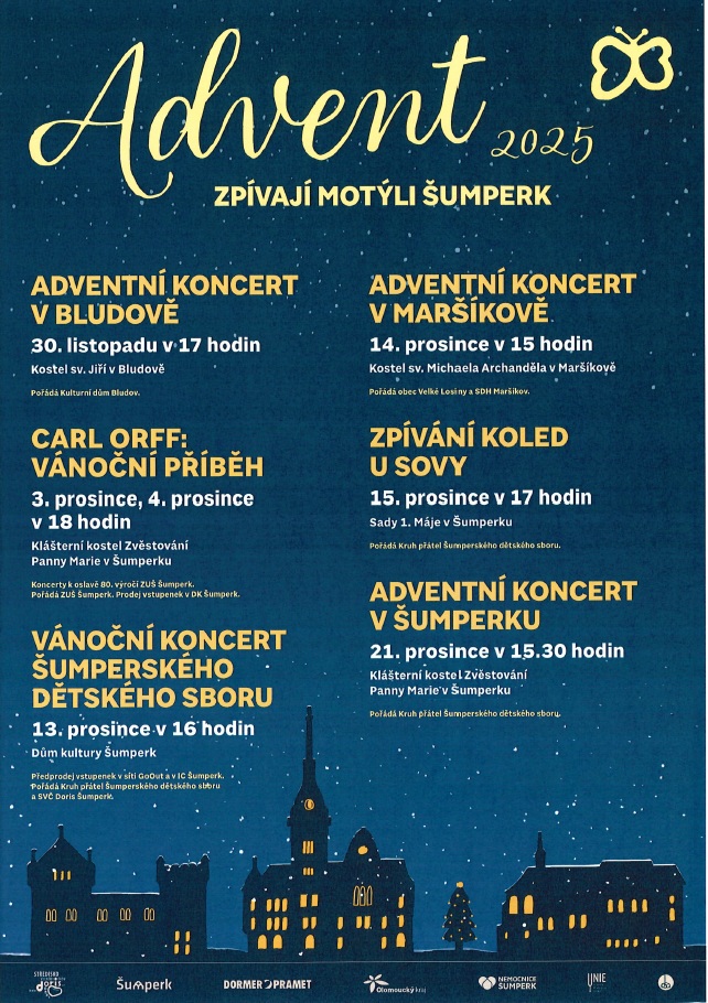 Motýli Šumperk - zahájení adventních koncertů.