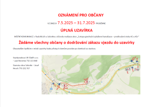 Oznámení pro občany