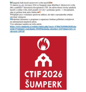 CTIF 2026 Šumperk